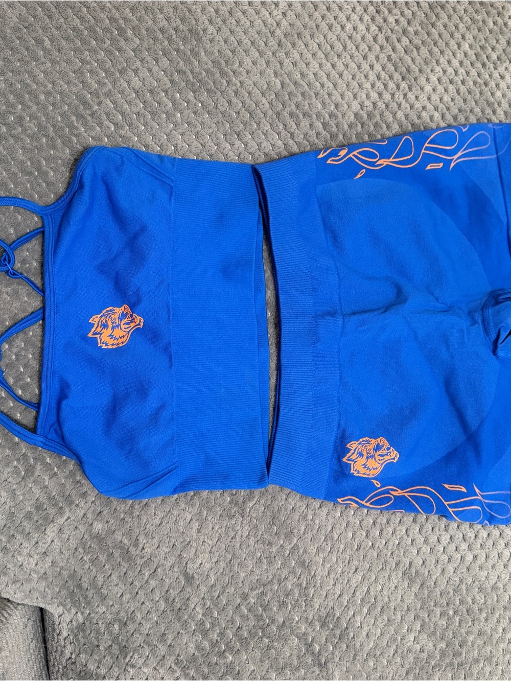Darc Sport Royal Blue Girls Two-Piece Swim Set with Orange Tiger Detail